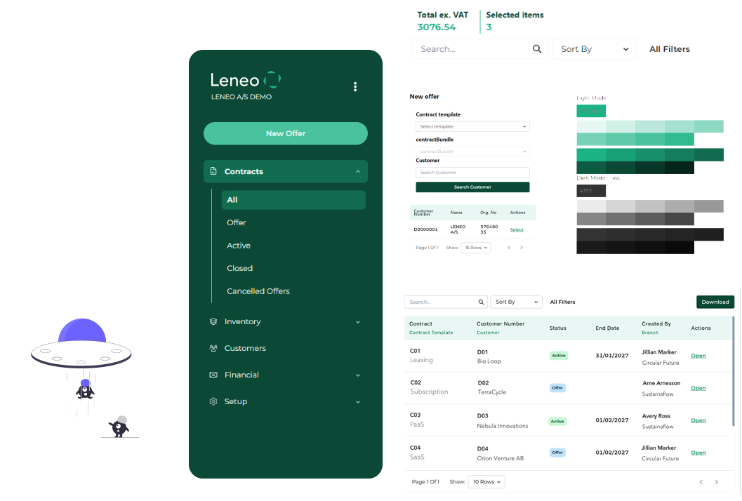 Screenshot of Leneo platform 